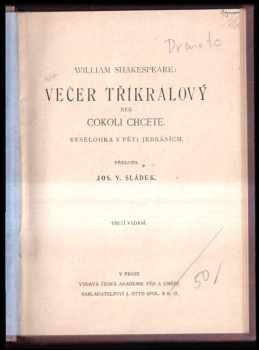 William Shakespeare: Večer tříkrálový, neb, Cokoli chcete