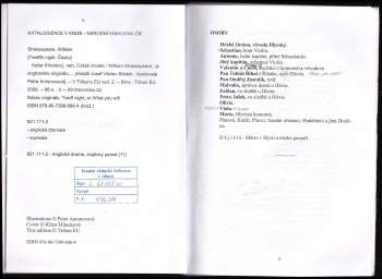 William Shakespeare: Večer tříkrálový, neb, Cokoli chcete