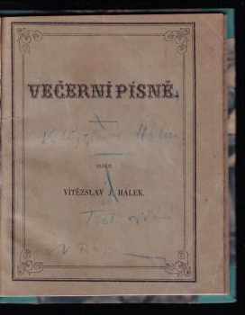 Vítězslav Hálek: Večerní písně