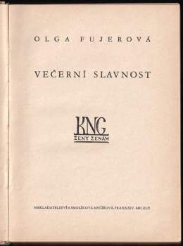 Olga Fujerová: Večerní slavnost