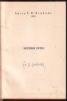 F. X Svoboda: Večerní zvon