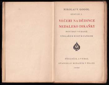 Nikolaj Vasil'jevič Gogol‘: Večery na dědince nedaleko Dikaňky