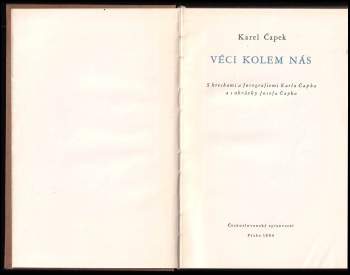 Karel Čapek: Věci kolem nás