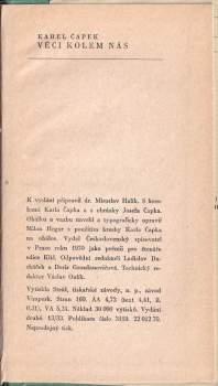 Karel Čapek: Věci kolem nás