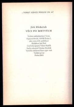Jiří Dědeček: Věci po mrtvých