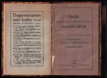 František Mareš: Věda a náboženství - (ke kritice monismu) + Filosofie Jana Brázdy ze Zlámané Lhoty o nesmrtelnosti lidské duše, čili, První výstřel Brázdův naproti nábožnému spisu Alfonse Šťastného o spasení po smrti + Řád bratří kazatelů čili dominikánů