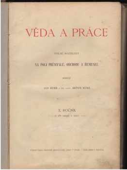 Věda a práce : volné rozhledy na poli průmyslu, obchodu a řemesel