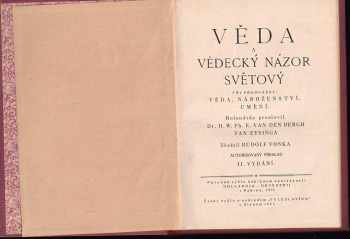 H. W. Ph. E. van den Bergh van Eysinga: Věda a vědecký názor světový