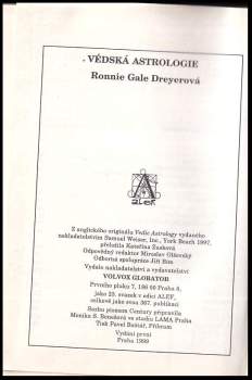 Ronnie Gale Dreyer: Védská astrologie