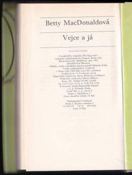 Betty MacDonald: Vejce a já
