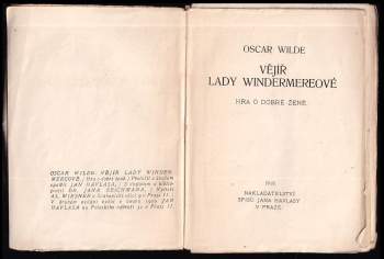 Oscar Wilde: Vějíř lady Windermerové