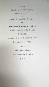 František Langer: Velbloud uchem jehly