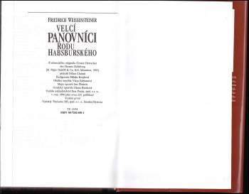 Friedrich Weissensteiner: Velcí panovníci rodu habsburského
