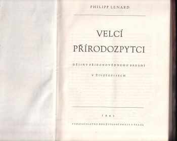 Philipp Lenard: Velcí přírodozpytci