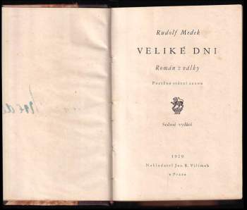Rudolf Medek: Veliké dni