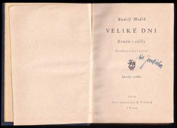 Rudolf Medek: Veliké dni