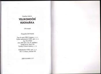 Kateřina Sabóvá: Velikonoční kuchařka