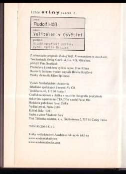 Rudolf Höss: Velitelem v Osvětimi