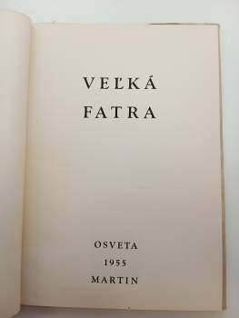 Ján Bojmír: Veľká Fatra