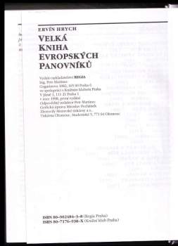 Ervín Hrych: Velká kniha evropských panovníků