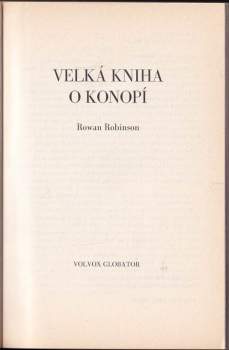 Rowan Robinson: Velká kniha o konopí