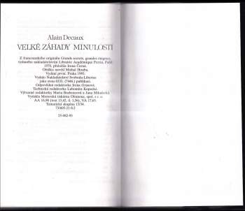Alain Decaux: Velké záhady minulosti
