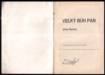 Arthur Machen: Velký bůh Pan