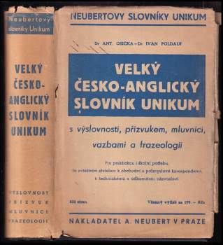 Velký česko-anglický slovník Unikum s mluvnicí, výslovností, vazbami a frazeologií