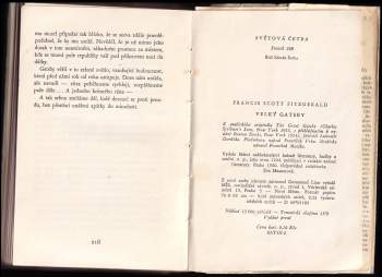 Francis Scott Fitzgerald: Velký Gatsby