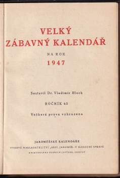 Velký zábavný kalendář na rok 1947