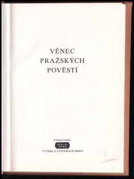 Adolf Wenig: Věnec pražských pověstí