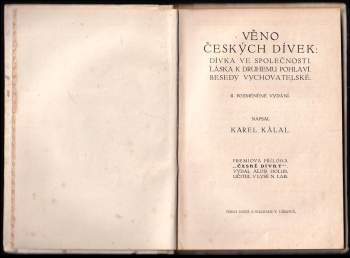 Karel Kálal: Věno českých dívek