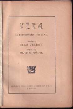 Olga Waldow: Věra