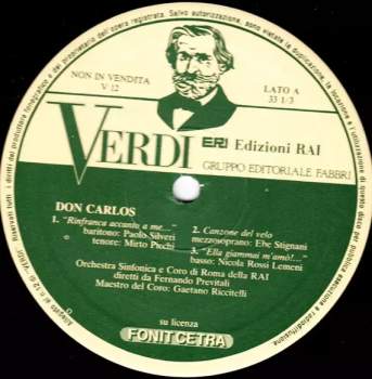 Giuseppe Verdi: Verdi: Edizioni Rai 12 - Brani Da Don Carlos