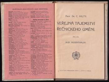 Karl Hilty: Veřejná tajemství řečnického umění