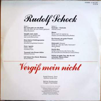 Rudolf Schock: Vergiß Mein Nicht