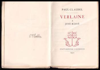 Paul Claudel: Verlaine a jiné básně
