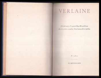 Paul Verlaine: Verlaine : překlady Františka Hrubína