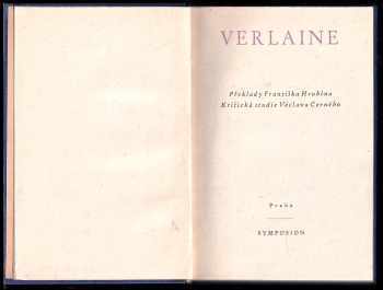 Paul Verlaine: Verlaine : překlady Františka Hrubína