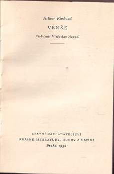 Arthur Rimbaud: Verše