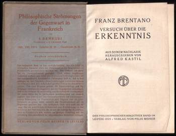 Franz Brentano: Versuch über die Erkenntnis