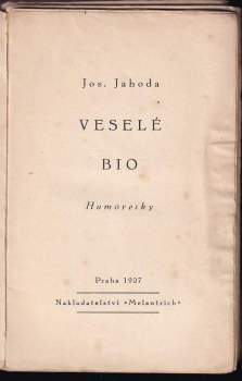 Josef Jahoda: Veselé bio