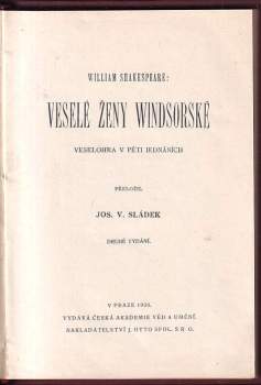 William Shakespeare: Veselé ženy windsorské