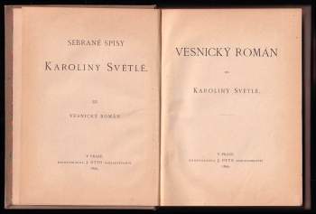 Karolina Světlá: Vesnický román