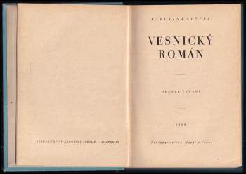 Karolina Světlá: Vesnický román