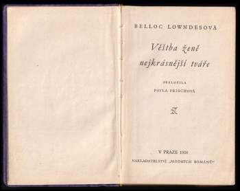 Marie Belloc Lowndes: Věštba ženě nejkrásnější tváře