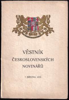 Věstník československých novinářů- Ročník VII.- březen 1933- Číslo3.