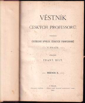 František Bílý: Věstník českých professorů - ročník X.