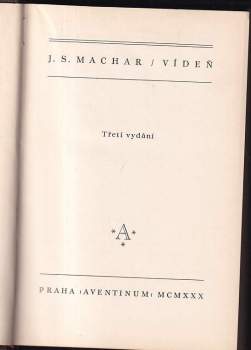 Josef Svatopluk Machar: Vídeň