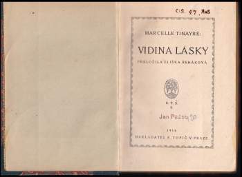 Marcelle Tinayre: Vidina lásky